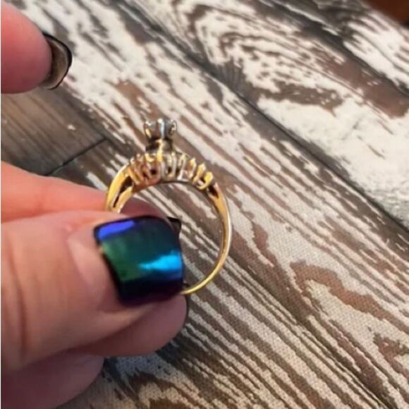 *GORGEOUS*.75 CTTW Diamond 10k Yellow Gold Sz 7 Ring .60 Ct Pear 5.38grams - Picture 4 of 11